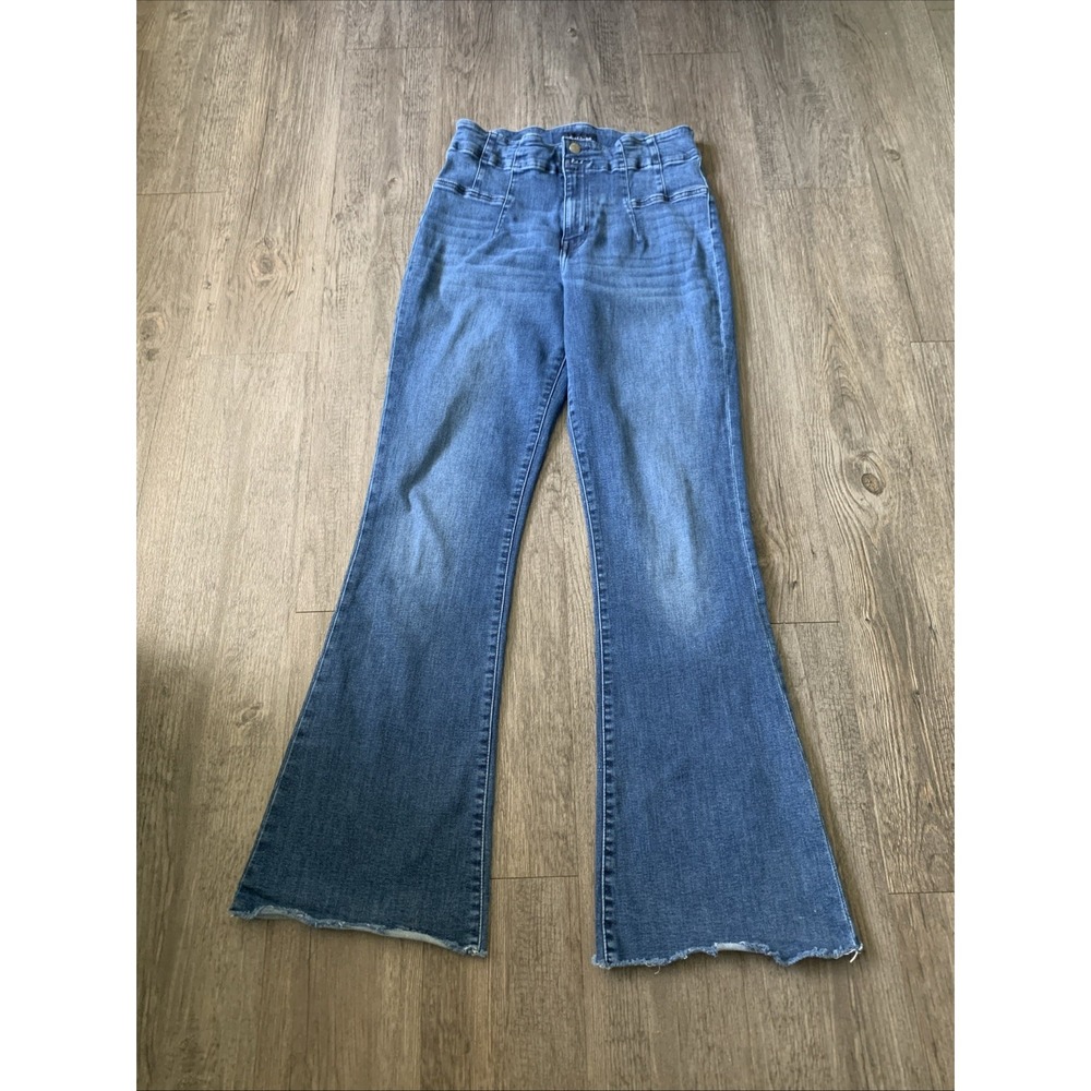 Lucky Brand High Rise Flared Jeans Blue Raw Hem 12/31R